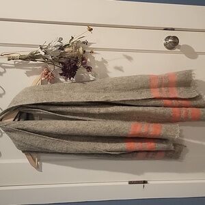 Gray and Pink Striped Scarf